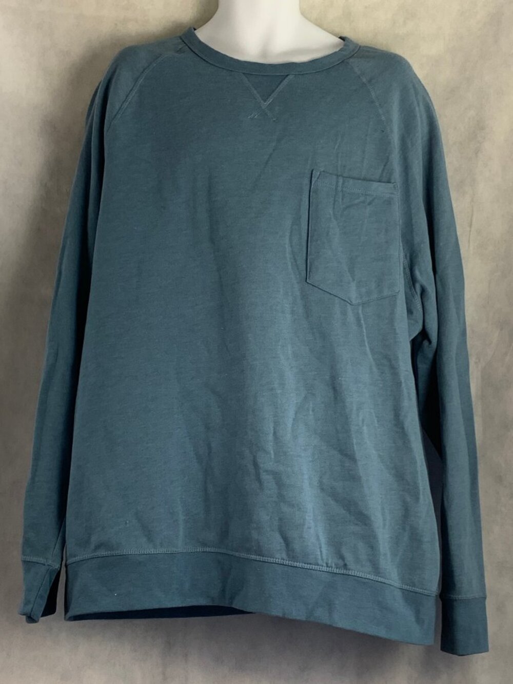 And Now This Men's Solid Long-Sleeve Pocket Fleece Sweatshirt, Dusty Blue, XXL